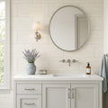 Porto Rosal Limestone Tile 12x24 Honed — Bathroom vanity wall
