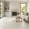 Porto Rosal Limestone Tile 12x24 Honed — Living Room floor