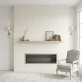 Porto Rosal Limestone Tile 16x24 Honed — Living Room fireplace surround