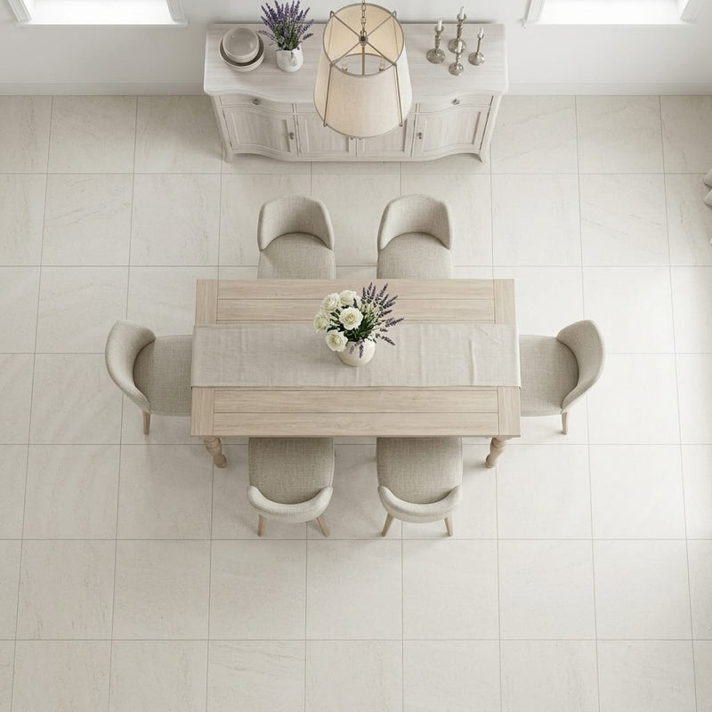 Porto Rosal Limestone Tile 24x24 Honed — Dining Room floor