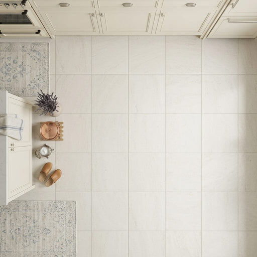 Porto Rosal Limestone Tile 24x24 Honed — Kitchen floor