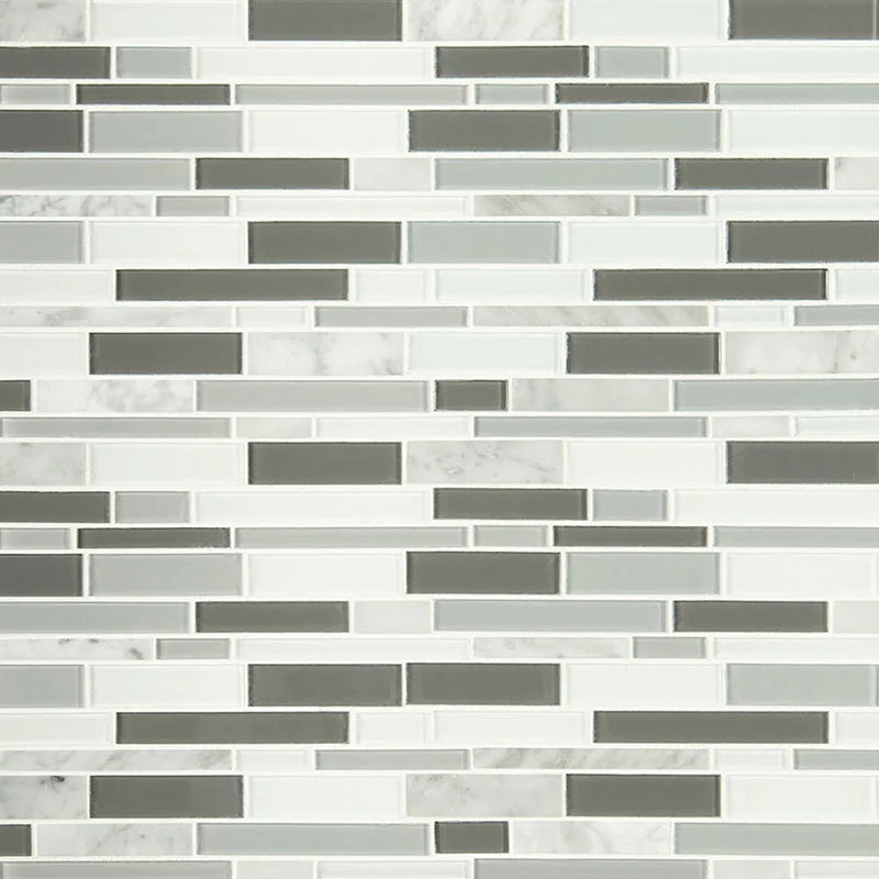Positano Interlocking Pattern 0.24 Inch Glass Mosaic Tile