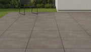 Close-up of Natural City Antracite Porcelain Rough & Straight Edge 24 x 24 x 3/4 Paver, in Natural tones.