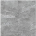 Close-up of Pluto Grey Porcelain Rough & Straight Edge 24 x 24 x 3/4 Paver, in Grey tones.
