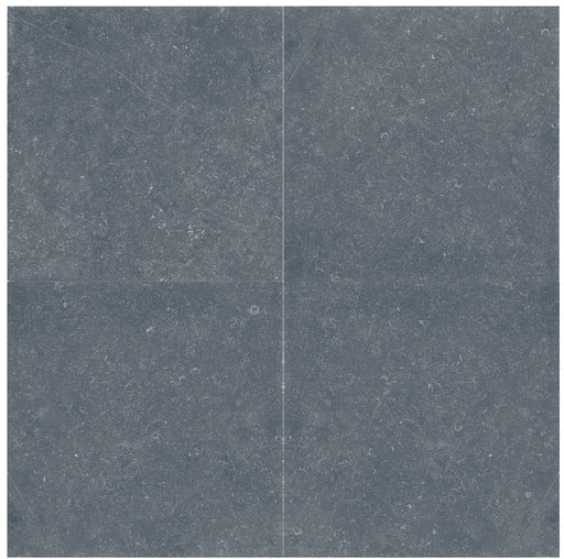 Close-up of Bluestone Dark Grey Porcelain Rough & Straight Edge 24 x 24 x 3/4 Paver, in Grey tones.
