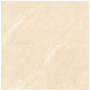Close-up of Conrad Ivory Porcelain Rough & Straight Edge 24 x 24 x 3/4 Paver, in Ivory tones.