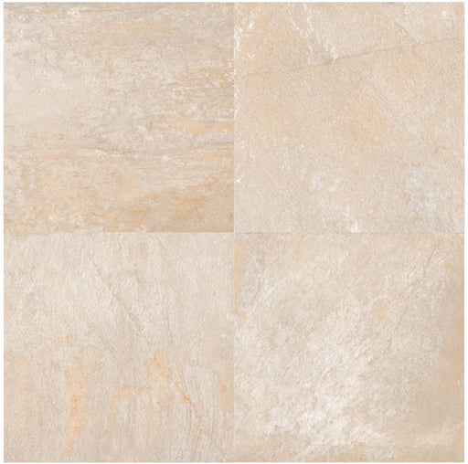 Close-up of Fusion White Porcelain Rough & Straight Edge 24 x 24 x 3/4 Paver, in White tones.