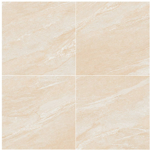 Close-up of Natural Venus Porcelain Rough & Straight Edge 24 x 24 x 3/4 Paver, in Natural tones.