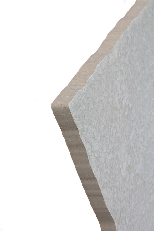 Close-up of Natural Borgogna Porcelain ROUGH/CHISELED Edge 16 x 32 x 3/4 Paver, in Natural tones.