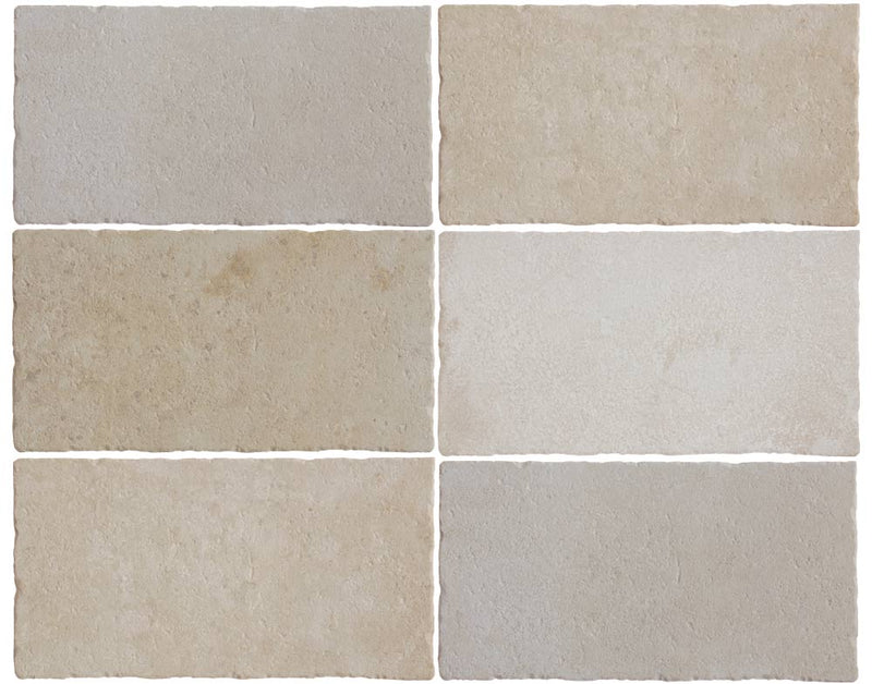 Close-up of Natural Borgogna Porcelain ROUGH/CHISELED Edge 16 x 32 x 3/4 Paver, in Natural tones.