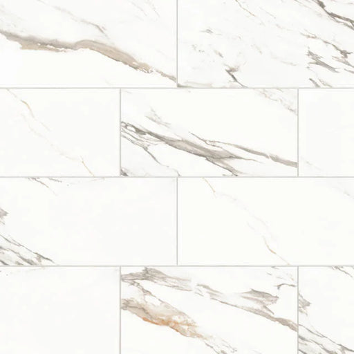 Prati Calacatta Borghini Warm 12x24 Honed Ceramic Field Tile