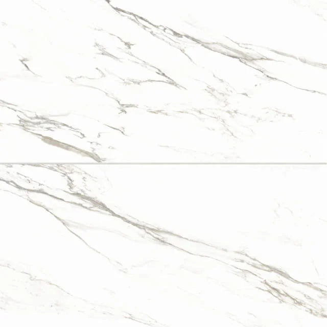 Prati Calacatta Borghini Warm 48x24 Polished Ceramic Field Tile