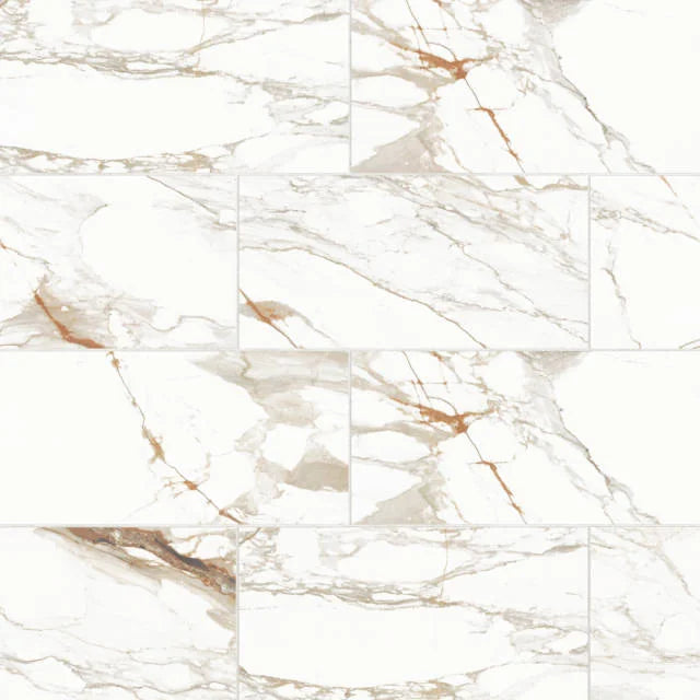 Prati Calacatta Macchia Vecchia 12x24 Honed Field Ceramic Tile