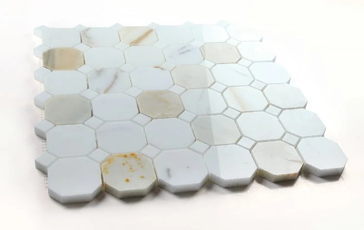 Precious Stone Calacatta Gold 11.75x11.75 Octagon Marble Mosaic