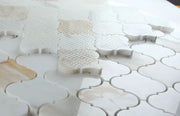 Precious Stone Calacatta Gold 12x12 Arabesque Marble Mosaic