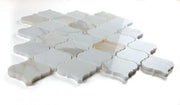 Precious Stone Calacatta Gold 12x12 Arabesque Marble Mosaic