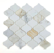 Precious Stone Calacatta Gold 12x12 Arabesque Marble Mosaic