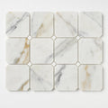 Precious Stone Calacatta Gold 2x2 Clipped Marble Mosaic close-up