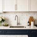 Precious Stone Calacatta Gold 2x2 Clipped Marble Mosaic — Kitchen backsplash