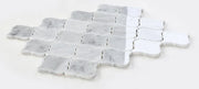 Precious Stone Carrara 10.5x12.5 Arabesque Marble Mosaic
