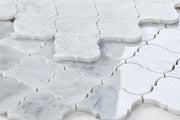 Precious Stone Carrara 10.5x12.5 Arabesque Marble Mosaic