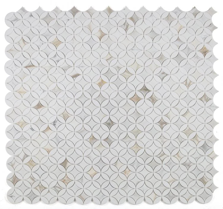 Precious Stone Embrace Calacatta Gold 2x2 Marble Mosaic