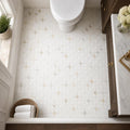 Precious Stone Embrace Calacatta Gold 2x2 Marble Mosaic — Bathroom floor