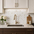 Precious Stone Embrace Calacatta Gold 2x2 Marble Mosaic — Kitchen backsplash