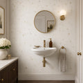 Precious Stone Embrace Calacatta Gold 2x2 Marble Mosaic — Powder Room wall