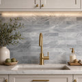 Precious Stone Italian Grey 3x12 Subway Honed Marble Tile — Kitchen backsplash