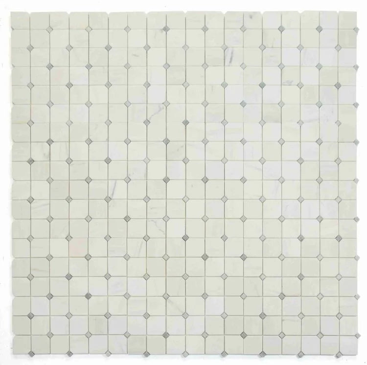 Precious Stone Milky White 11.75x11.75 Clipped Honed Marble Mosaic