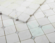 Precious Stone Milky White 11.75x11.75 Clipped Honed Marble Mosaic