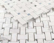 Precious Stone White 12x12 Marble and Glass Mosaic