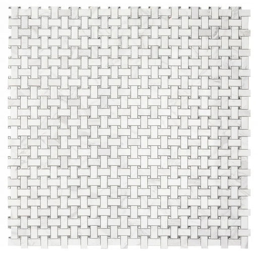 Precious Stone White 12x12 Marble and Glass Mosaic
