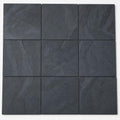 Premium Black 12x12 Gauged Slate Tile close-up