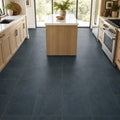 Premium Black 12x12 Gauged Slate Tile — Kitchen floor