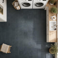 Premium Black 12x12 Gauged Slate Tile — Laundry Room floor