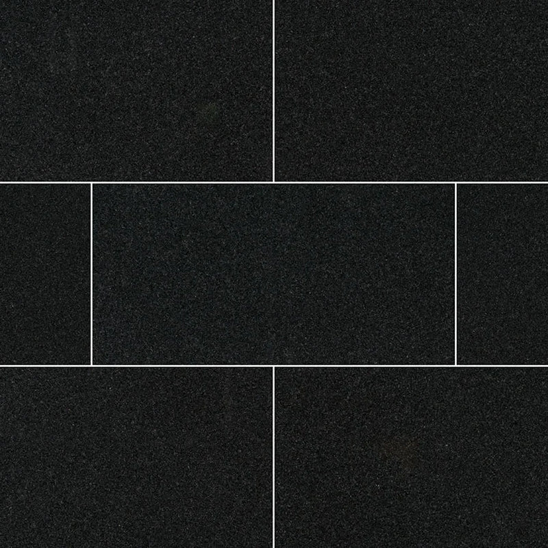 Premium Black 12x24 Polished Granite Tile