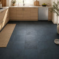Premium Black 16x16 Gauged Slate Tile — Kitchen floor