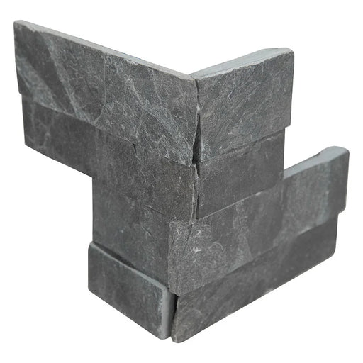 Premium Black Mini Panel 4.5x9 Corner Splitface Slate Ledger Stone