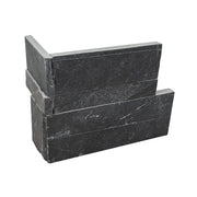 Premium Black Slate Corner 9x18 Splitface Ledger Stone