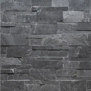 Premium Black Slate Corner 9x18 Splitface Ledger Stone