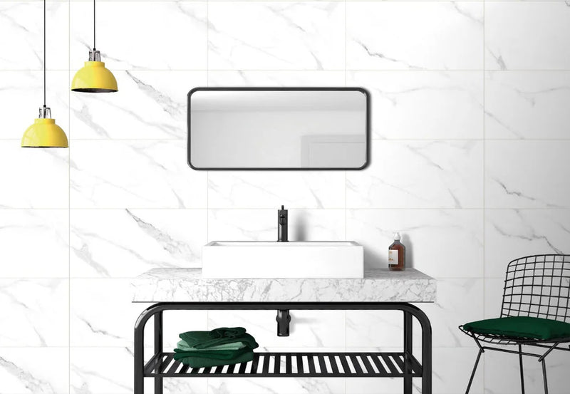 Prestige White Calacatta 12x24 Polished Porcelain Wall & Floor Tile