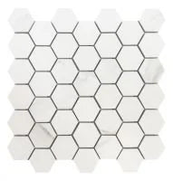 Prestigio Calacatta Soft Hexagon Marble Look Porcelain Mosaic