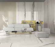 Prexious White Fantasy 24x48 Glossy Porcelain Tile