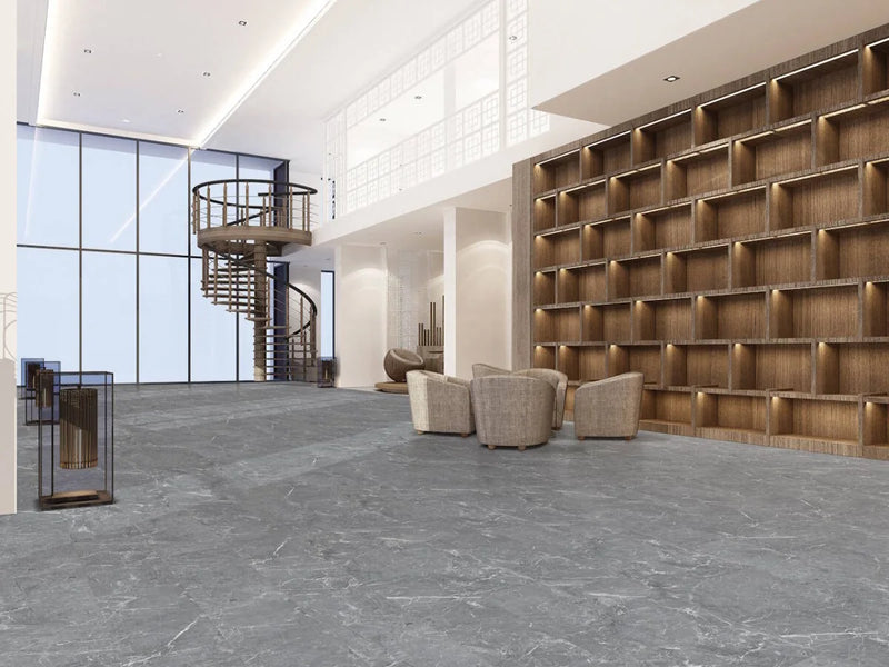Prime Specimens Palace Gray 12x24 2.5mm Modern Marble Look Glue Down LVT Flooring