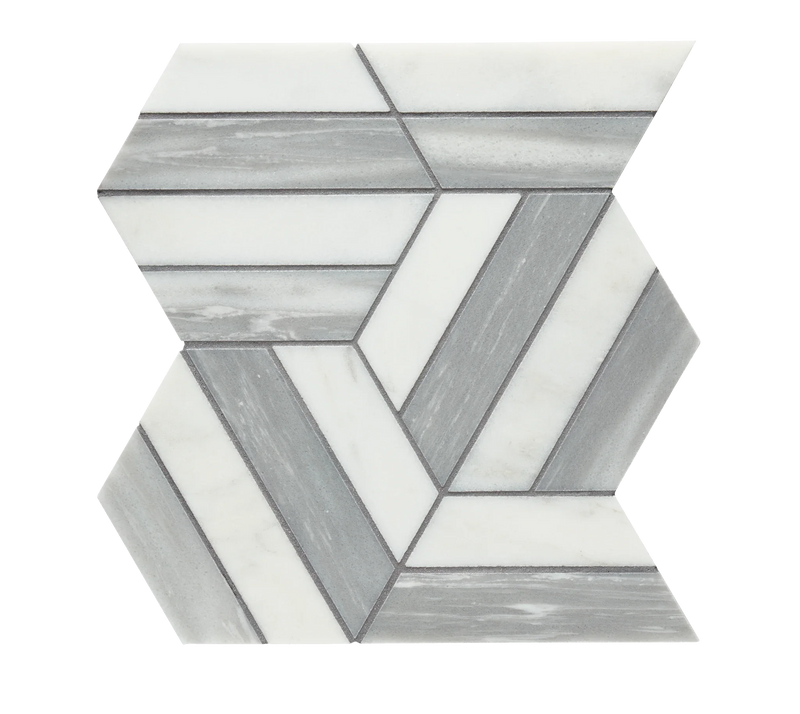 Prism Blanc/Luna Honed Stone Mesh Pattern Marble Mosaic