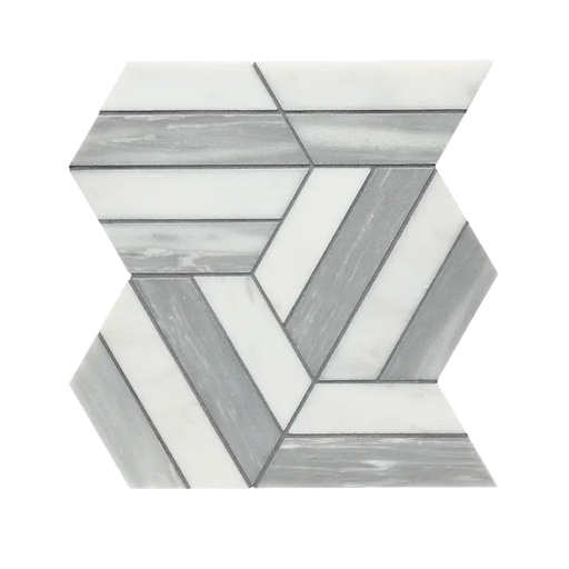 Prism Blanc/Luna Honed Stone Mesh Pattern Marble Mosaic