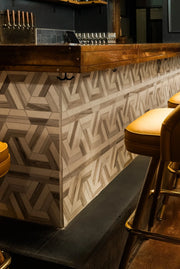 Prism Crema/Sky Honed Mesh Pattern Marble Mosaic