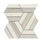 Prism Crema/Sky Honed Mesh Pattern Marble Mosaic
